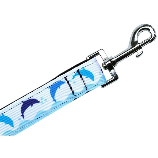Mirage Pet Products Blue Dolphins Nylon Pet Leash 0.37 in. by 6 ft. 125-273 3806